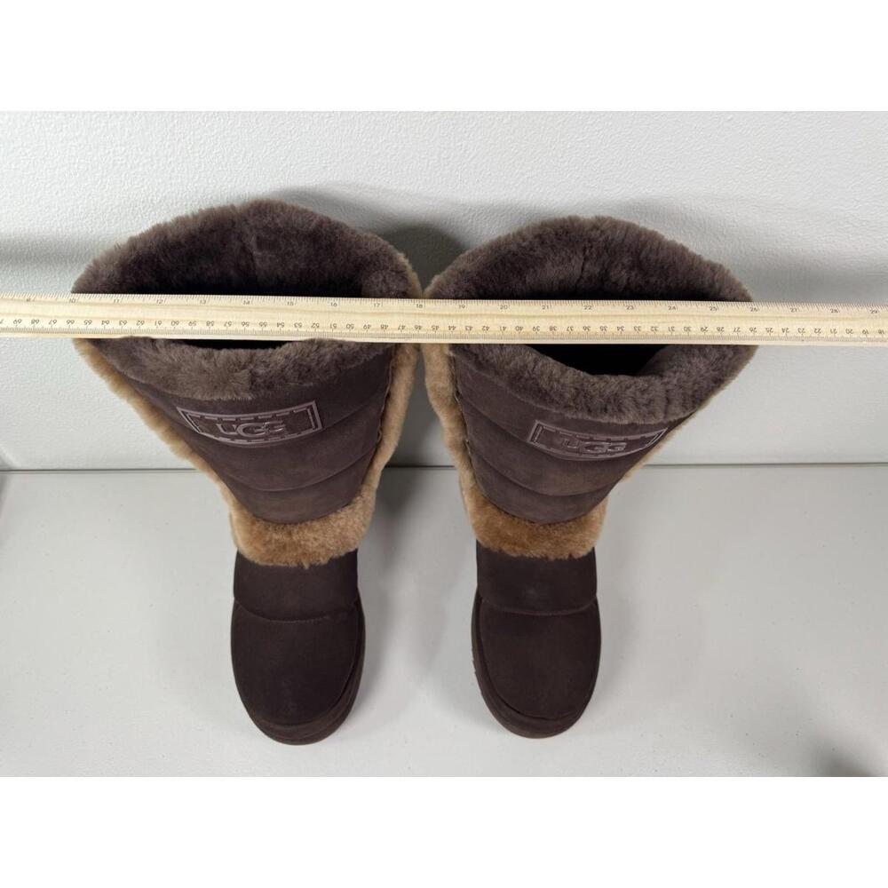 RARE! NWOB UGG Chillapeak Tall Shearling Wool Platform Boots Suede US 10 Brown - Picture 7 of 8